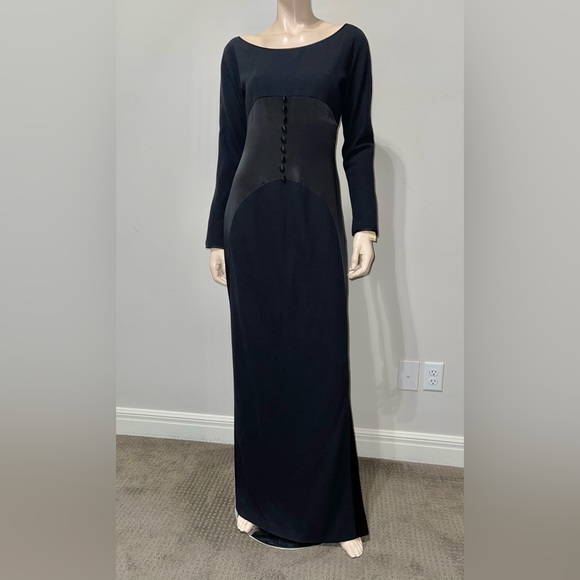 Vintage Donald Deal Long Black Evening Gown 8 - Picture 2 of 16